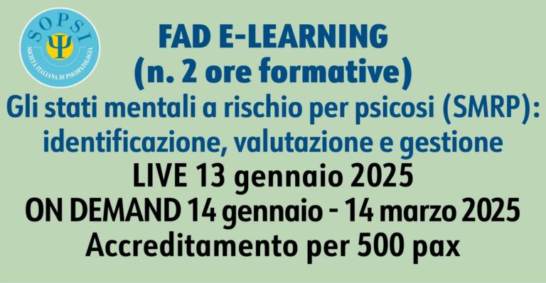 Corso ECM gratis: “Gli stati mentali a rischio per psicosi”
